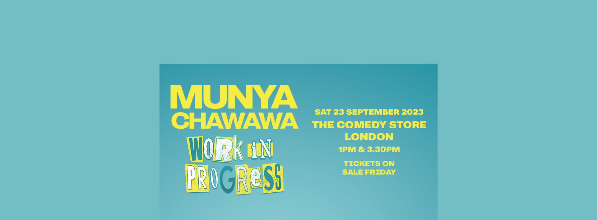 Munya Chawawa Work in Progress